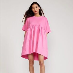 Cynthia Rowley Bree combo Tshirt pink baby doll dress NWT